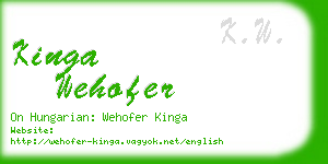 kinga wehofer business card